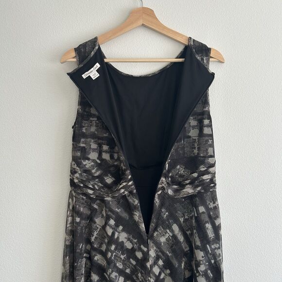 Coldwater Creek Dress Size M Petite Gray Pattern Fairy Grunge Romantic Formal - Picture 9 of 14